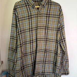 The Foundry Supply Co. Blue and Black Casual Button Down Shirt